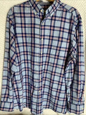 Daniel Cremieux classics Blue Plaid Button-Down Shirt with white & Red